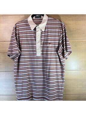 Vintage Jack Nicklaus Striped Knit Polo XL *FLAW see descr